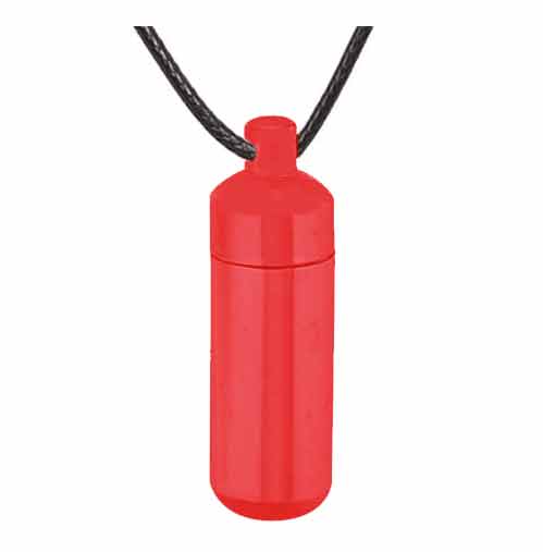 Red Capsule Ash Urn Pendant