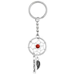 Red Bead Dream Catcher Wing Urn Keychain