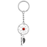 Red Bead Dream Catcher Wing Urn Keychain