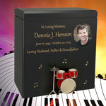 Red Drum Set Wood Adult Cremation Urn - Miniature Drum Set - Photo Option