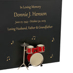 Red Drum Set Wood Adult Cremation Urn - Miniature Drum Set - Photo Option