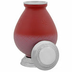 Star Burst Red Glass Pewter Urn