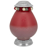 Star Burst Red Glass Pewter Urn - Tribute Wreath™ - Pro Diamond Engraving