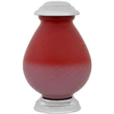 Star Burst Red Glass Pewter Urn - Tribute Wreath™ - Pro Diamond Engraving