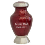 Dad or Mom Red Memorial Heart Mini Keepsake Urn