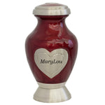 Sister, Brother or Friend Red Memorial Heart Mini Keepsake Urn