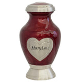 Sister, Brother or Friend Red Memorial Heart Mini Keepsake Urn