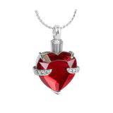 Ruby Red Heart of Love Ash Urn - Love Charms™ Option