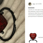 Red Marbled Heart Keepsake Urn - Stand Option