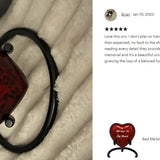 Red Marbled Heart Keepsake Urn - Stand Option