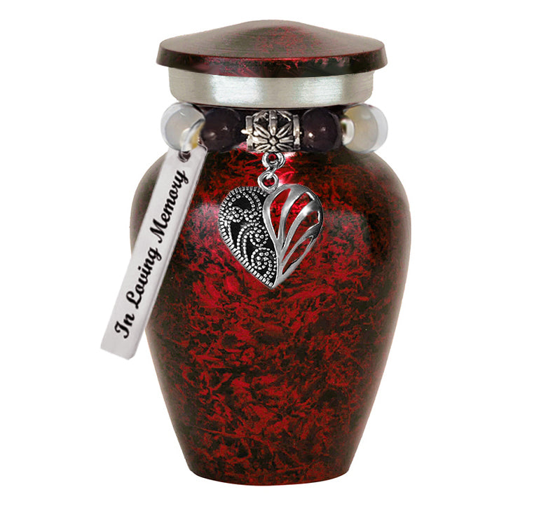Loving Swirled Heart Keepsake Urn - Love Charms® Option