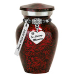 In Loving Memory Red Heart Keepsake Urn - Love Charms® Option