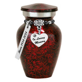 In Loving Memory Red Heart Keepsake Urn - Love Charms® Option