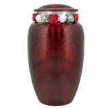 Red Marbled Pewter Cremation Adult Urn - Tribute Wreath™ - Pro Laser Engraving