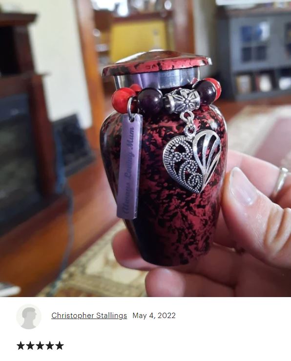 Loving Swirled Heart Keepsake Urn - Love Charms® Option