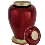 Red Mirror Brass Adult Cremation Urn - Pro Diamond Engraving