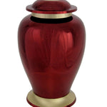 Red Mirror Brass Adult Cremation Urn - Pro Diamond Engraving
