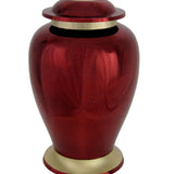 Red Mirror Brass Adult Cremation Urn - Pro Diamond Engraving