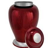 Red Mirror Pewter Adult Cremation Urn - Pro Diamond Engraving