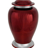 Red Mirror Pewter Adult Cremation Urn - Pro Diamond Engraving
