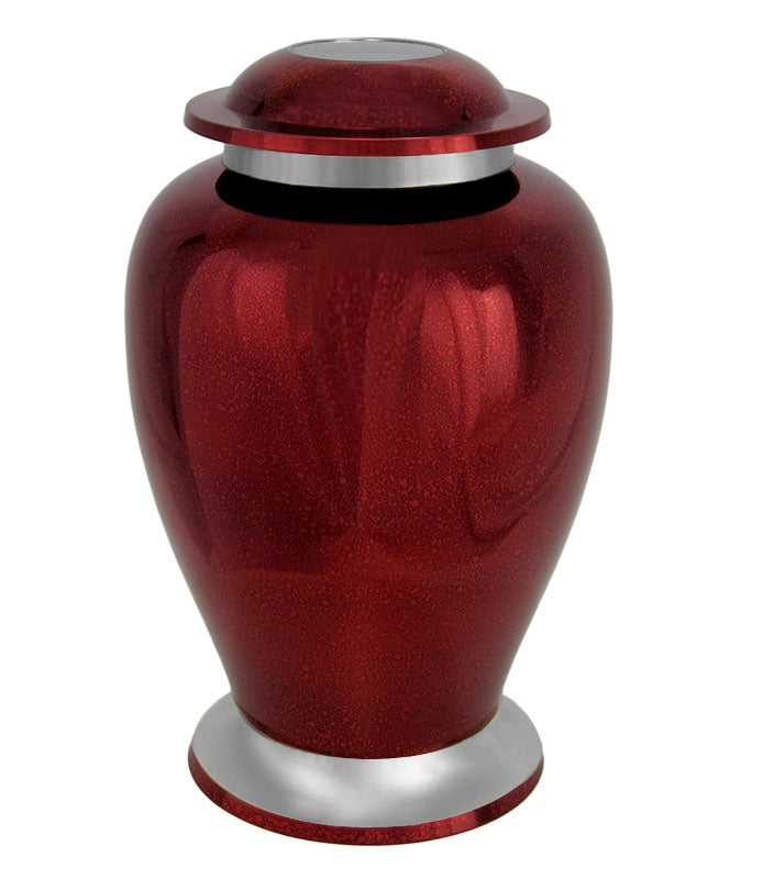 Red Mirror Pewter Adult Cremation Urn - Pro Diamond Engraving