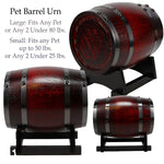 Pet Red Oak Barrel Urn - Small or Large Dog or Cat Urns