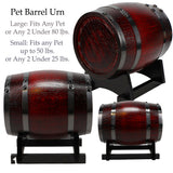 Pet Red Oak Barrel Urn - Small or Large Dog or Cat Urns