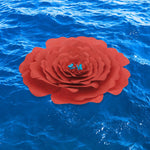 Red Peaceful Petal® Flower Water Burial Adult or Companion Urn - Blue Butterfly Option