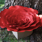 Red Peaceful Petal® Flower Water Burial Adult or Companion Urn - Blue Butterfly Option