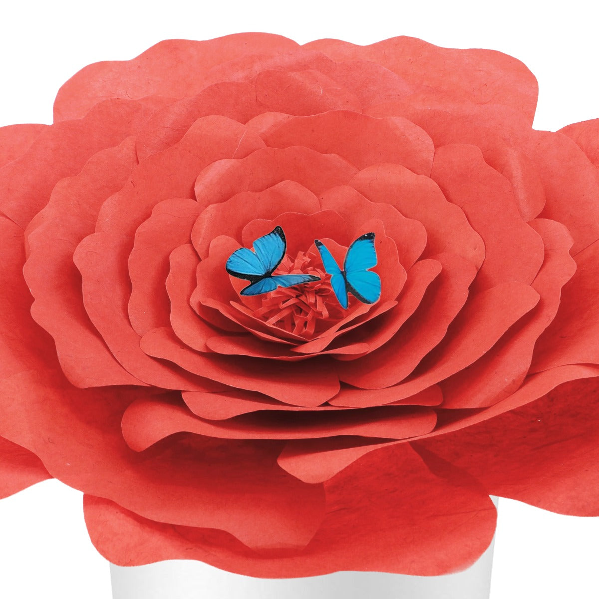 Red Peaceful Petal® Flower Water Burial Adult or Companion Urn - Blue Butterfly Option
