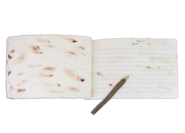 Rose Petal Funeral Guest Book