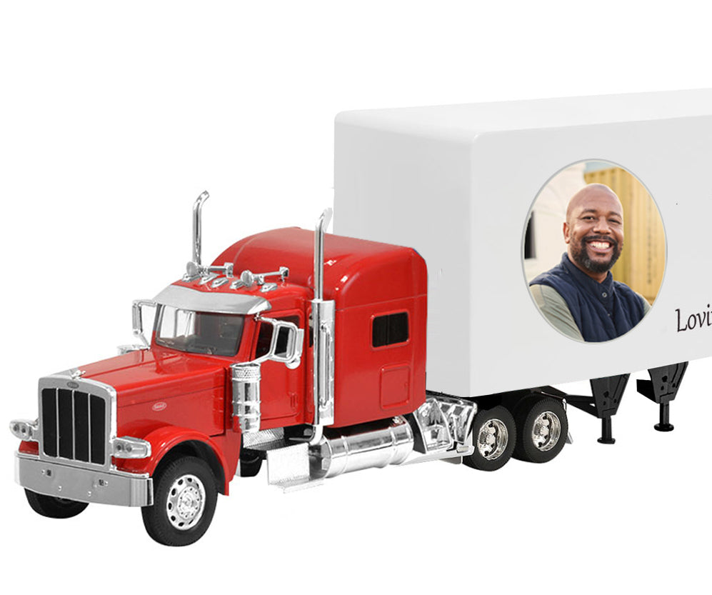 Trailer Cremation Urn & Peterbilt 389 Red Truck Décor