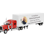 Trailer Cremation Urn & Peterbilt 389 Red Truck Décor