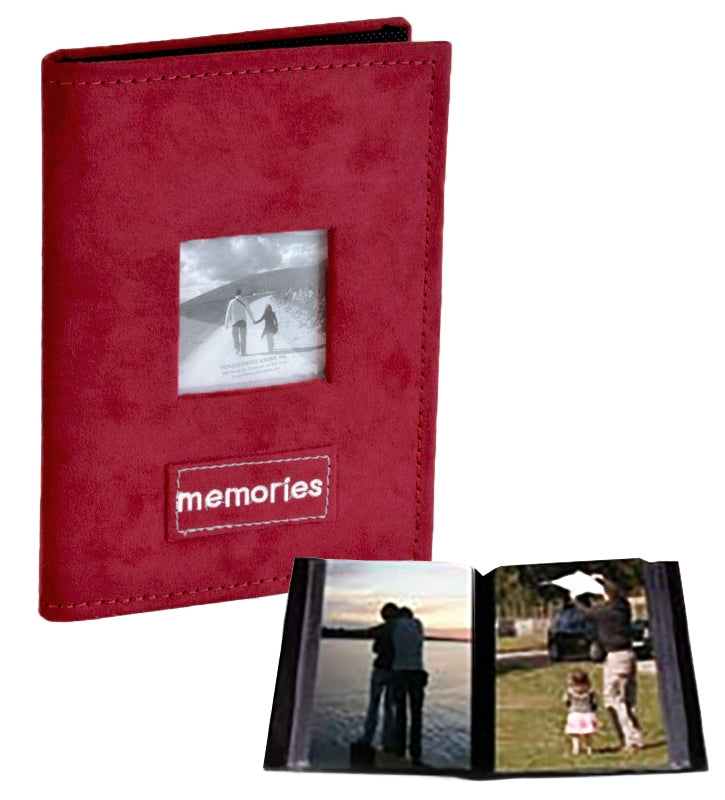 Black Funeral Guest Book Red Photo Album & Pen