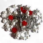 Red Rose Rosary Necklace Urn