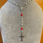 Red Rose Rosary Necklace Urn