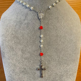 Red Rose Rosary Necklace Urn