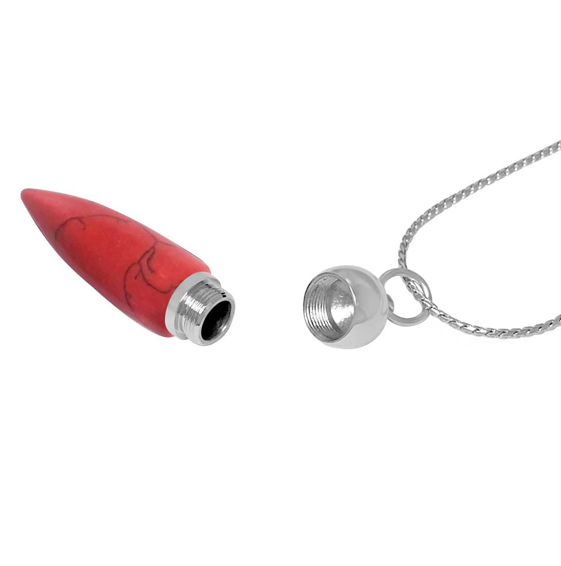Red Stainless Crystal Ash Urn - Love Charms® Option