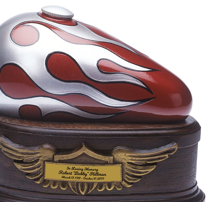 Red Flames Born To Ride Adult Gas Tank Urn