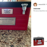 Toolbox Red Adult Cremation Urn -  Free Crossed Wrenches or Hammers Plate