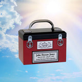 Toolbox Red Keepsake Urn -  Free Crossed Wrenches or Hammers Plate 