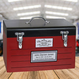 Toolbox Red Adult Cremation Urn -  Free Crossed Wrenches or Hammers Plate