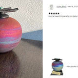 Raku Sticks & Stones Keepsake Urn & Engraved Stand