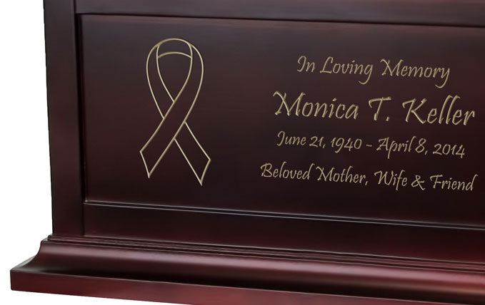 Ribbon Cremation Urn Engraved