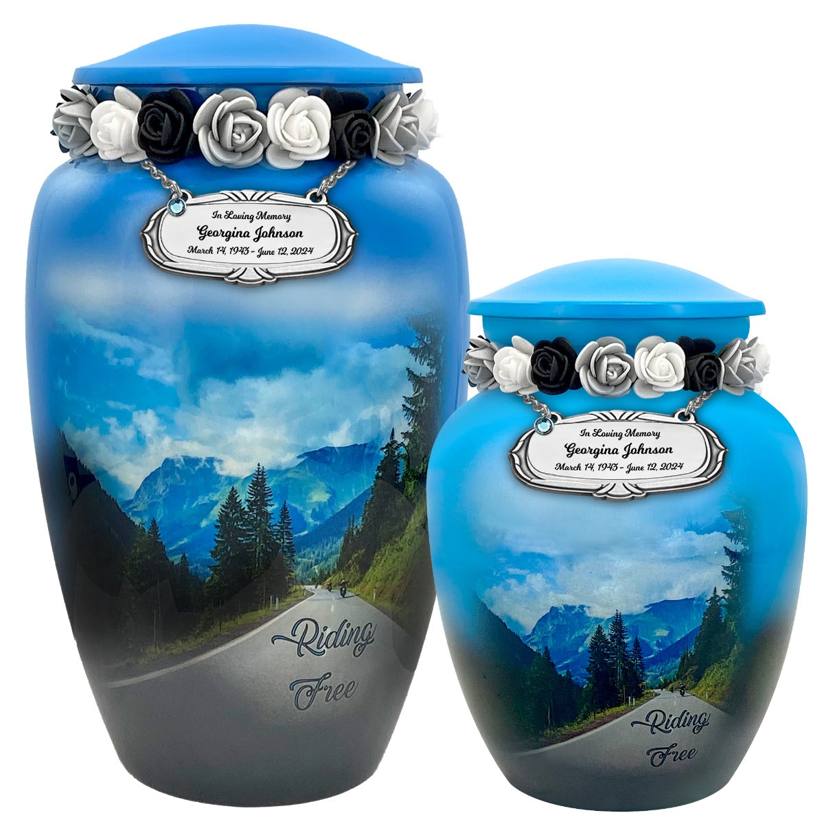 Riding Free Medium or Adult Cremation Urn - Tribute Wreath™ - Pro Personalization - Burial Vault Option