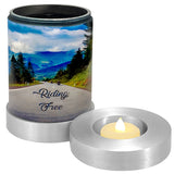 Riding Free Candle Cremation Urn - Engraving Available - LED Candle Included