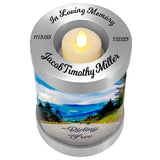 Riding Free Candle Cremation Urn - Engraving Available - LED Candle Included