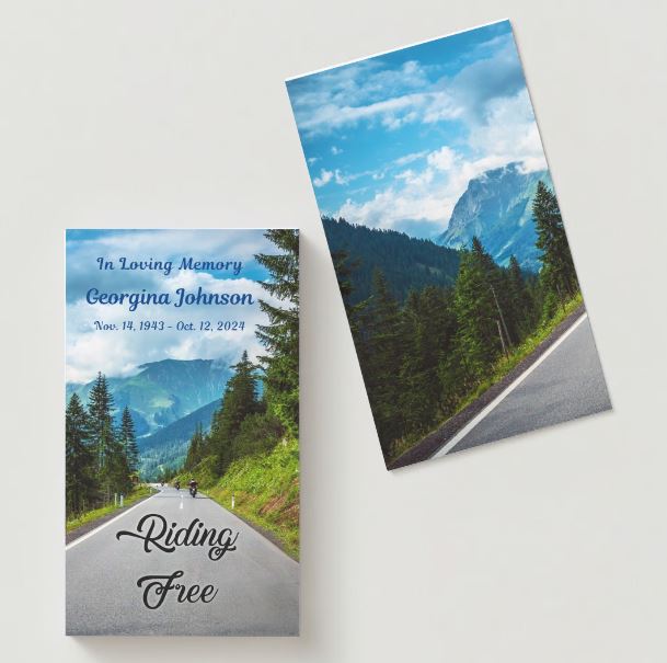 Riding Free Memorial Cards - Funeral  Cards - Celebration of Life Cards