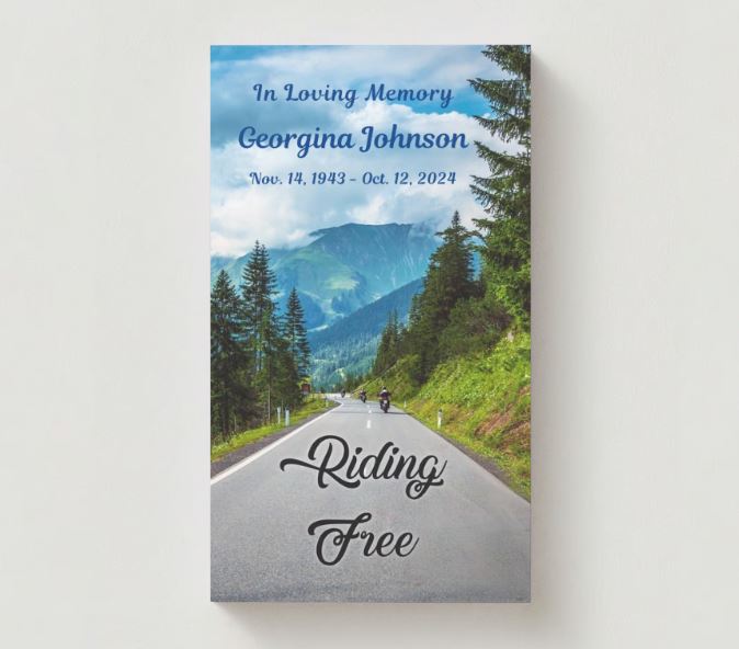Riding Free Memorial Cards - Funeral  Cards - Celebration of Life Cards