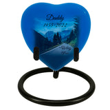 Riding Free Heart Keepsake Urn - Heart Stand Option